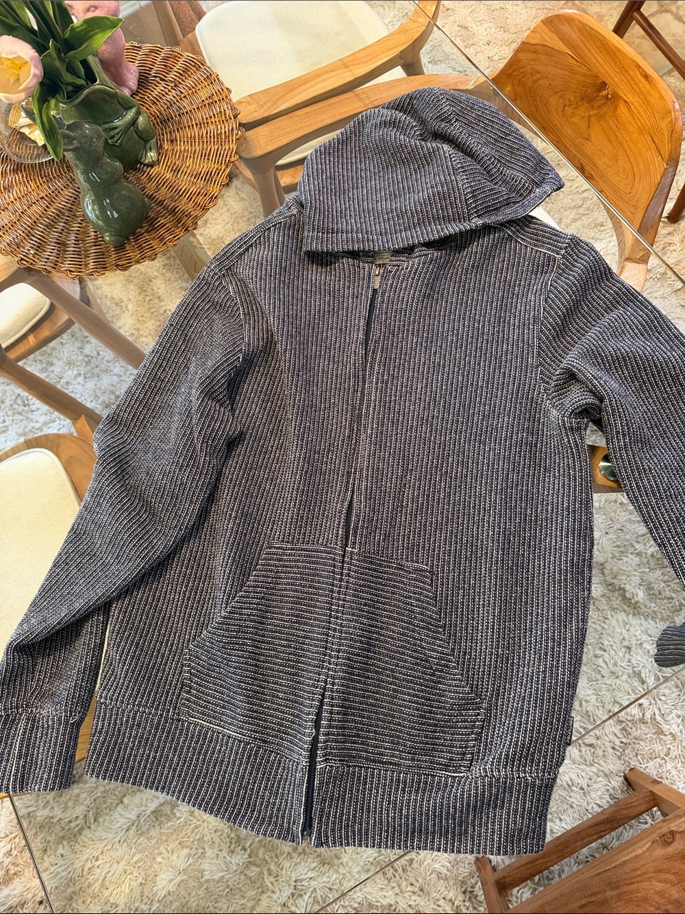 Ring of Fire Zip-Up Hooded Knit Sweater